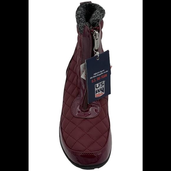 Khombu Waterproof Front-Zip Winter Boots Megan Burgundy - Wide - Picture 2 of 3